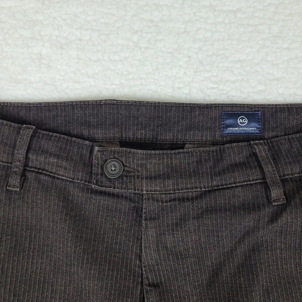 AG Adriano Goldschmied Pants Mens 36x32 Dark Brown The Marshall Slim Trousers EC